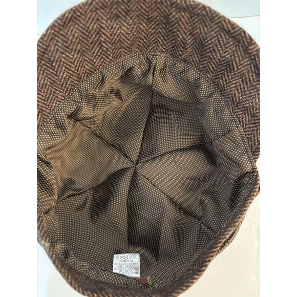 SCALA PRONTO Women's Wool Blend Herringbone Jeweled Flat Cap Newsboy Cap - Picture 4 of 6